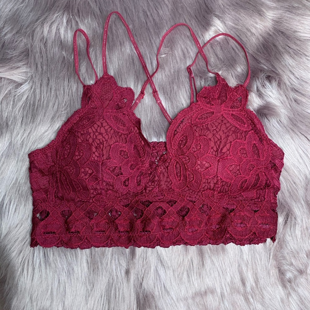 Maroon Lace Bralette